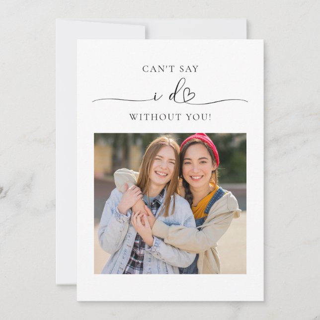 Pequeña Tarjeta de propuesta de la dama de honor Minimalis (Anverso)