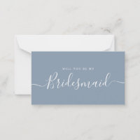 Tarjeta de propuesta minimalista Dusty Blue Brides