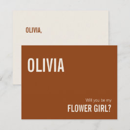 Pequeña Tarjeta de Propuesta Simple de Niña de las Flores 