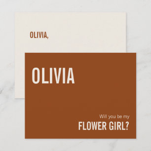 Pequeña Tarjeta de Propuesta Simple de Niña de las Flores