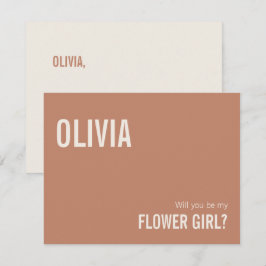 Pequeña Tarjeta de Propuesta Simple para Niña con Flores d