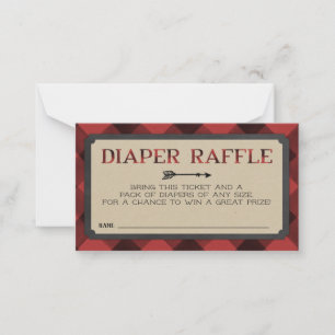 Pequeña Tarjeta de Raffle Diaper de Flannel Boy