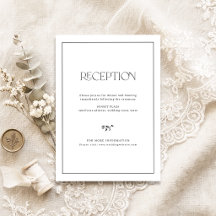Tarjeta de recepción de boda minimalista floral el