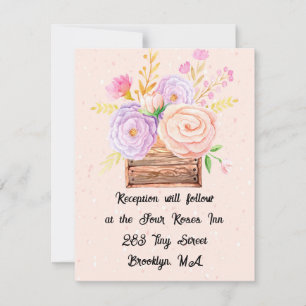 Pequeña Tarjeta de recepción para el Boda Rústico Peach