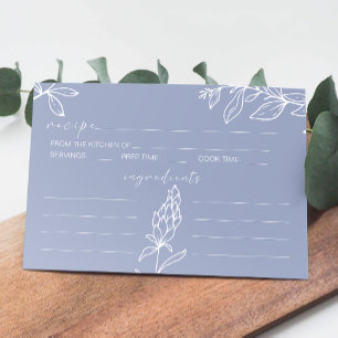 Pequeña Tarjeta de Receta de Boda de Flores de Vinca