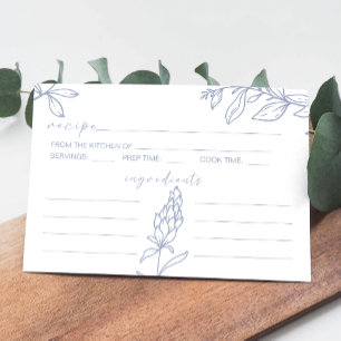 Pequeña Tarjeta de Receta de Boda de Flores de Vinca