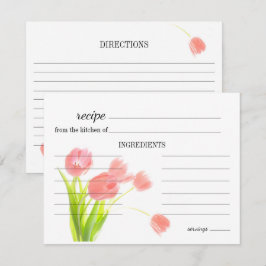 Pequeña Tarjeta de Receta de Boda de Tulipanes Rosa Suave