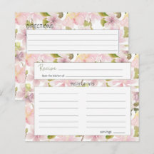 Tarjeta de Receta de Boda Floral de Magnolia con R