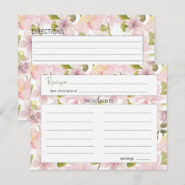 Pequeña Tarjeta de Receta de Boda Floral de Magnolia con R