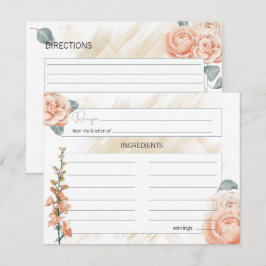 Pequeña Tarjeta de Receta de Boda Floral Rosa Boho Moderna