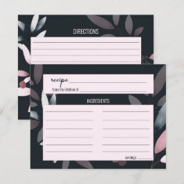 Pequeña Tarjeta de receta de boda floral suave elegante ro