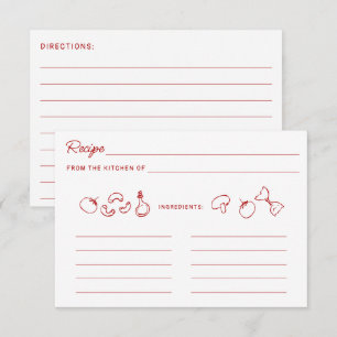 Pequeña Tarjeta de receta de Doodle Rojo That's Amore