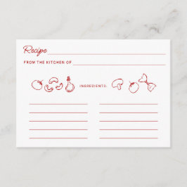 Pequeña Tarjeta de receta de Doodle Rojo That's Amore