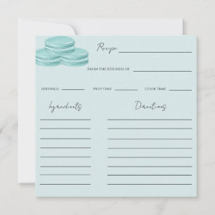 Pequeña Tarjeta de receta de ducha de novia azul turquesa