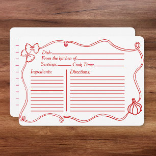 Pequeña Tarjeta de receta de ducha de novia italiana con m