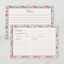 Tarjeta de Receta de Flores de Jardín de Cabaña