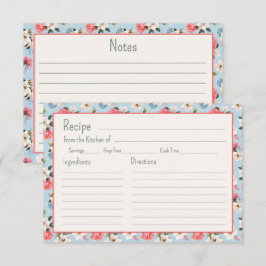 Pequeña Tarjeta de Receta de Flores de Jardín de Cabaña