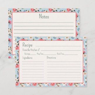 Pequeña Tarjeta de Receta de Flores de Jardín de Cabaña