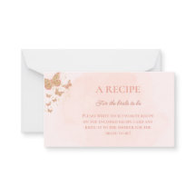 Tarjeta de receta de mariposas para duchas de novi