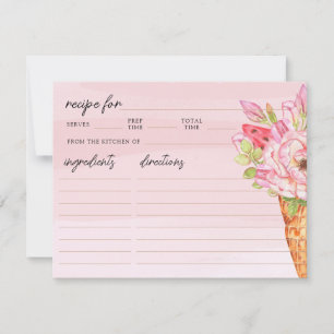 Pequeña Tarjeta de receta de moda helada crema de novia du