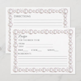 Pequeña Tarjeta de receta de Pearl and Prosecco bridal duc