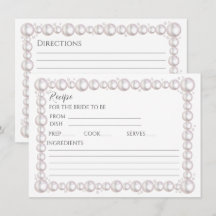 Tarjeta de receta de perlas y prosecco para desped