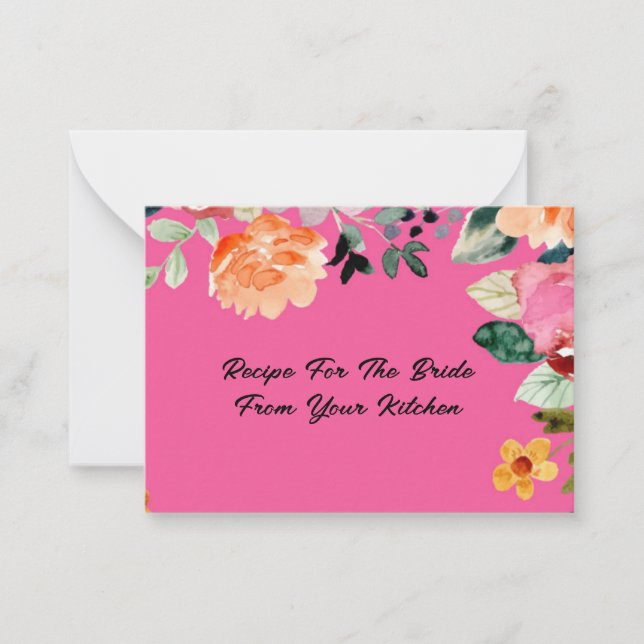 Pequeña Tarjeta de receta para ducha de novia (Anverso)