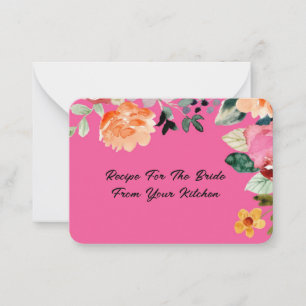 Pequeña Tarjeta de receta para ducha de novia