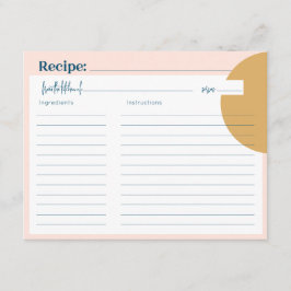 Pequeña Tarjeta de recetas Boho Rubor & Mustard Premium