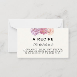 Pequeña Tarjeta de recetas para Petales y Prosecco Bridal