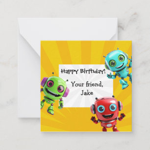 Pequeña Tarjeta de regalo adjunta para niños robot - Perso