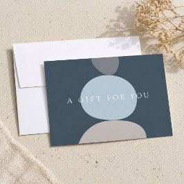 Pequeña Tarjeta de Regalo con Logo Azul de Piedras Zen Abs