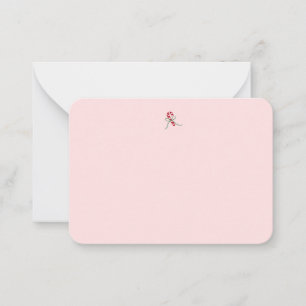 Pequeña Tarjeta de regalo de bastón de caramelo rosa