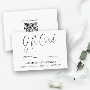 Pequeña Tarjeta de regalo de código QR para empresas de ca
