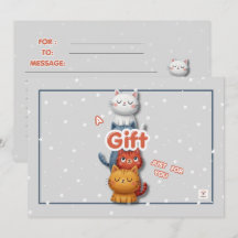 Tarjeta de regalo de gato adorable | Tarjeta de no