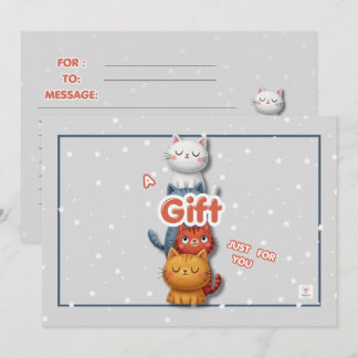 Pequeña Tarjeta de regalo de gato adorable | Tarjeta de no