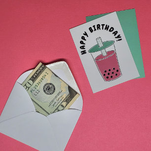 Pequeña Tarjeta de regalo de té Boba / Titular de efectivo