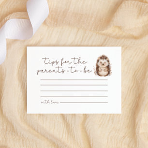 Pequeña Tarjeta de regalo para ducha de bebé con consejo p