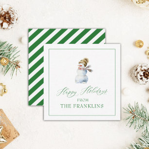 Pequeña Tarjeta de regalo personalizada de muñeco de nieve