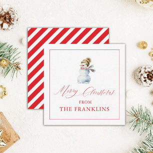 Pequeña Tarjeta de regalo personalizada de muñeco de nieve