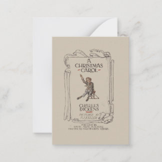 Pequeña Tarjeta de regalo plana Vintage Dickens A Christma