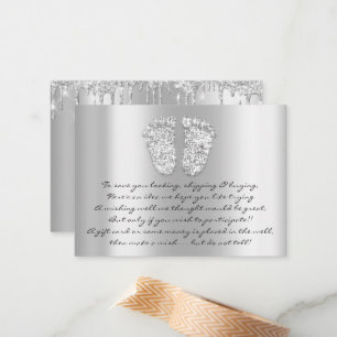 Pequeña Tarjeta de regalo Silver Baby Shower Chica Boy