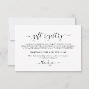 Pequeña Tarjeta de registro de regalo Minimalista simple y