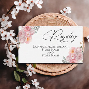 Pequeña Tarjeta de registro de rosas rosa Rubor