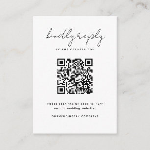 Pequeña Tarjeta de respuesta con código QR en negro y blan