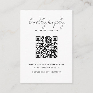 Pequeña Tarjeta de respuesta con código QR en negro y blan