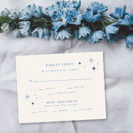 Pequeña Tarjeta de respuesta de boda celestial Luna y estr