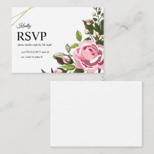 Pequeña Tarjeta de respuesta de boda Floral Greenery Weddi