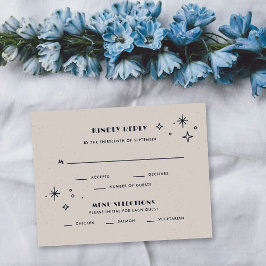 Pequeña Tarjeta de respuesta de boda Luna y estrellas cele