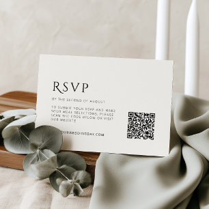 Pequeña Tarjeta de respuesta de boda minimalista simple co